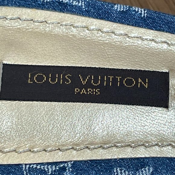 SOLD Louis Vuitton Denim Monogram Flower Slide Sandals - Picture 9 of 11